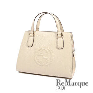 GUCCI Soho Bag Shoulder Handbag Beige Ivory White